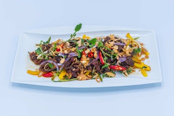 Raw Beef with Khmer Cheese Salad